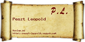 Peszt Leopold névjegykártya